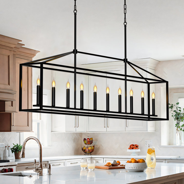 Gracie Oaks Island Light For Kitchen, 10lights Farmhouse Chandelier